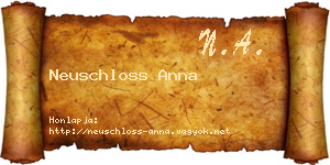Neuschloss Anna névjegykártya